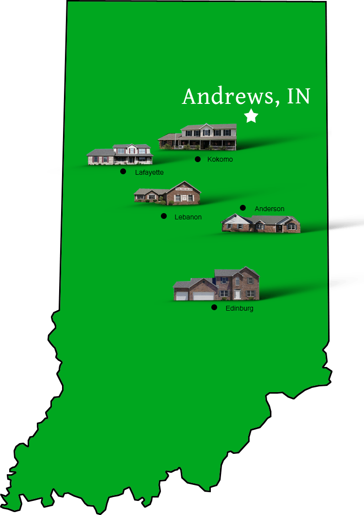 Andrews_map Hallmark Homes Indiana's Leading "On Your Lot" Custom