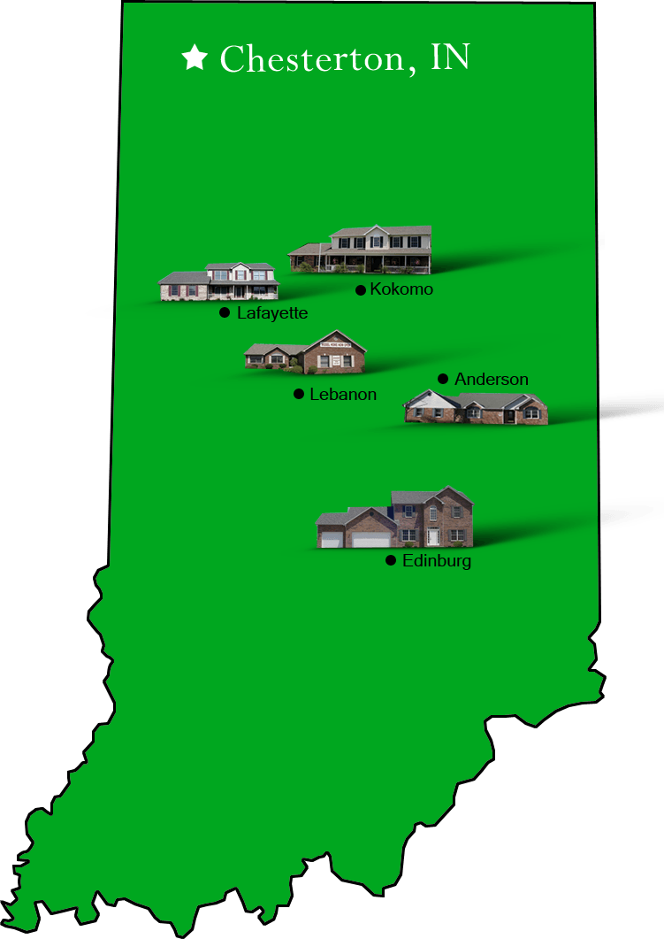 Chesterton_map Hallmark Homes Indiana's Leading "On Your Lot