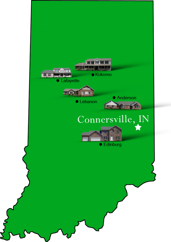 Connersville_map Hallmark Homes Indiana's Leading "On Your Lot