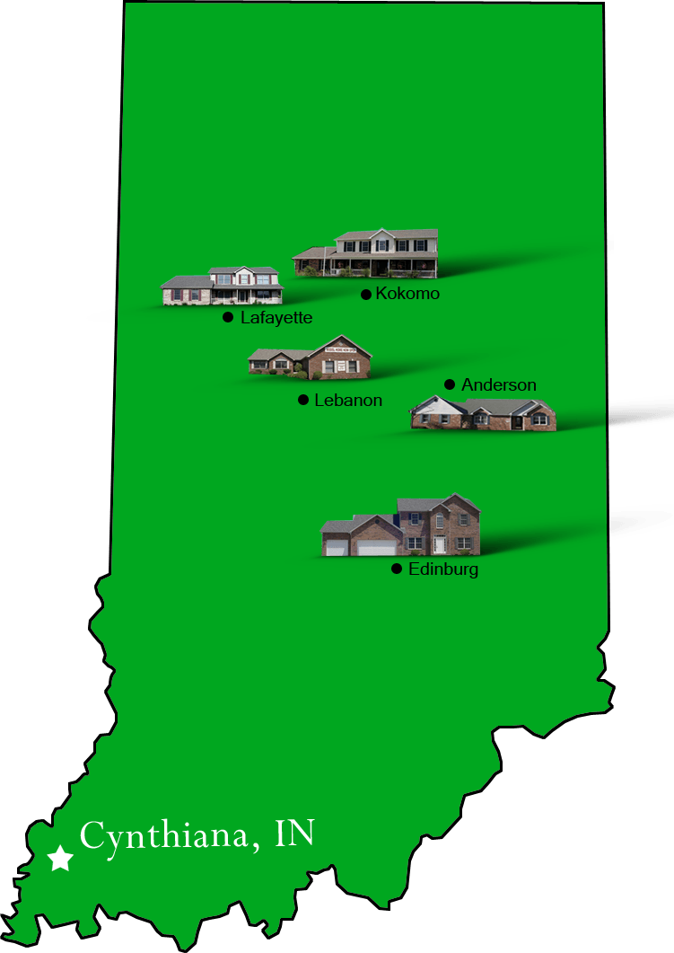 Cynthiana_map Hallmark Homes Indiana's Leading "On Your Lot" Custom