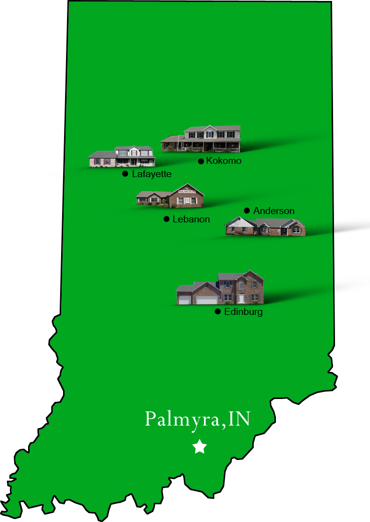 Palmyra_map Hallmark Homes Indiana's Leading "On Your Lot" Custom