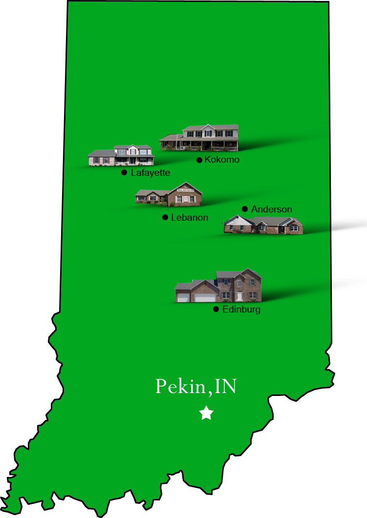 Pekin_map Hallmark Homes Indiana's Leading "On Your Lot" Custom