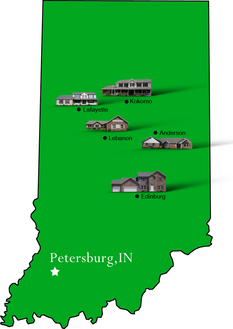 Petersburg_map Hallmark Homes Indiana's Leading "On Your Lot" Custom Builder!