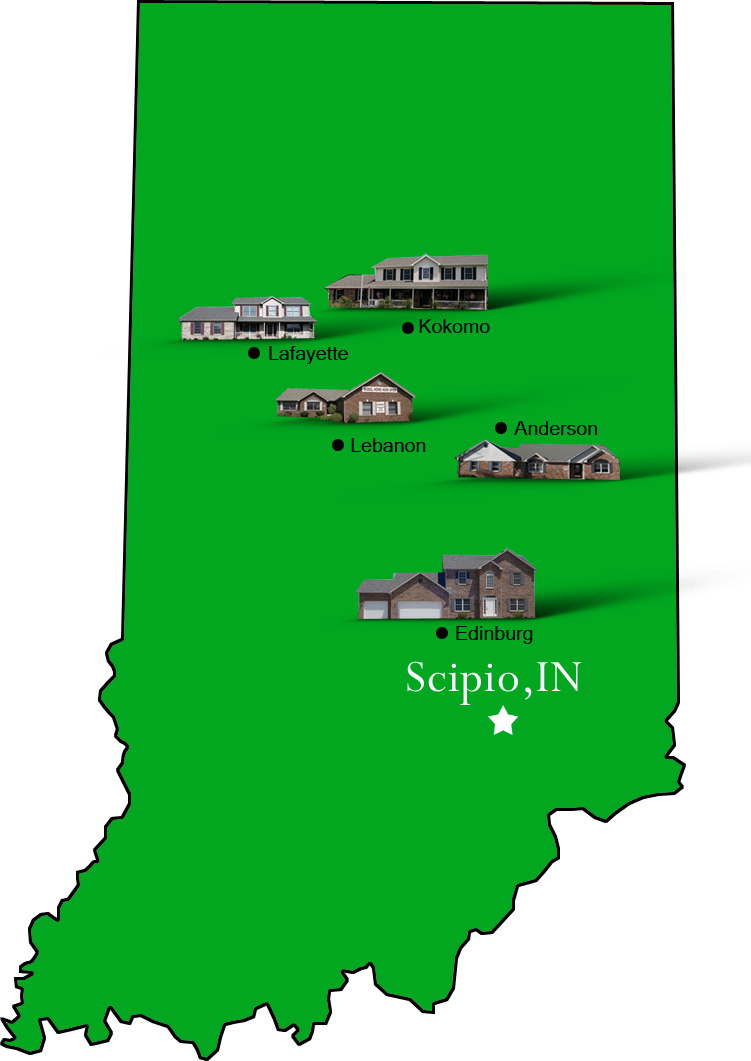 Scipio_map Hallmark Homes Indiana's Leading "On Your Lot" Custom