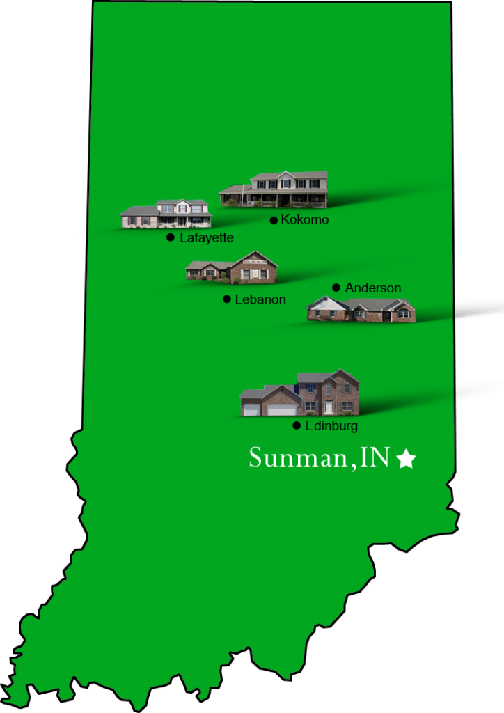 Sunman_map Hallmark Homes Indiana's Leading "On Your Lot" Custom